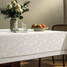 Toalha de Mesa Retangular 12 Lugares Antoni Cinza/Branco