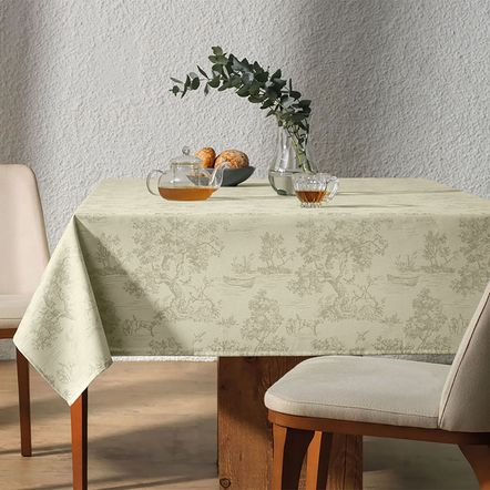 Toalha de Mesa Retangular 8 Lugares Grazia Alecrim
