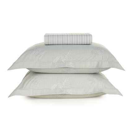 Lençol Casal com Elástico e Fronhas 200 Fios 100% Algodão Dália