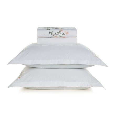 Jogo de Cama King com Bordado 200 Fios 100% Algodão Briana