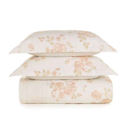 Colcha Queen com 2 Porta Travesseiros 100% Algodão Thalia