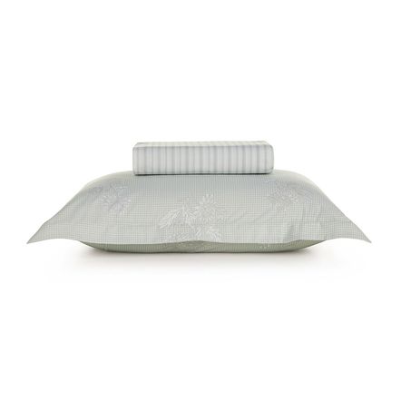 Lençol Solteiro com Elástico e Fronha 200 Fios 100% Algodão Dália