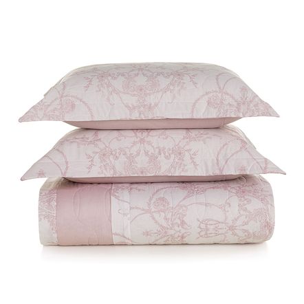 Colcha Queen com 2 Porta Travesseiros 100% Algodão Prisma