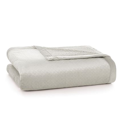 Cobertor Casal de Sherpa e Flanel Fleece Eliot Seda