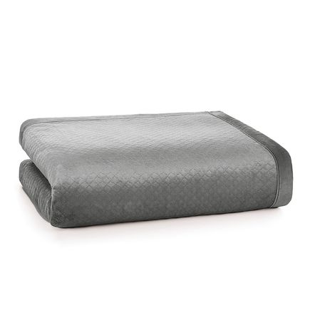 Cobertor King de Sherpa e Flanel Fleece Eliot Metal