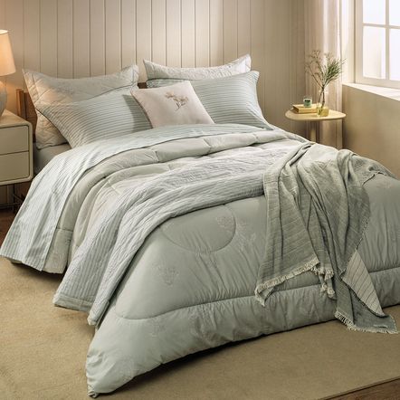 Jogo de Cama Casal 200 Fios 100% Algodão Dália