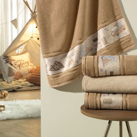 Toalha de Banho Infantil Fio Cardado Aventura Frapê