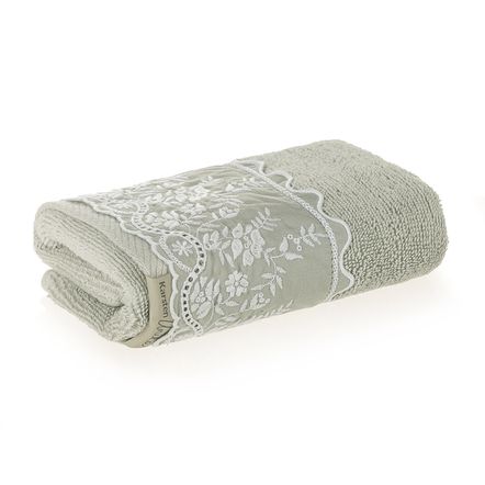 Toalha de Lavabo/Visita Fio Penteado 100% Algodão Antônia Bruma/Mineral
