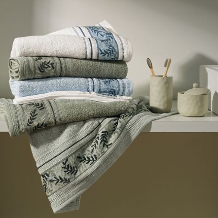 Toalha de Banho Fio Cardado Anis Azul Pérola