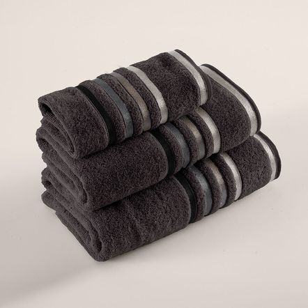 Toalha de Rosto Fio Penteado Lumina Carbono/Cinza