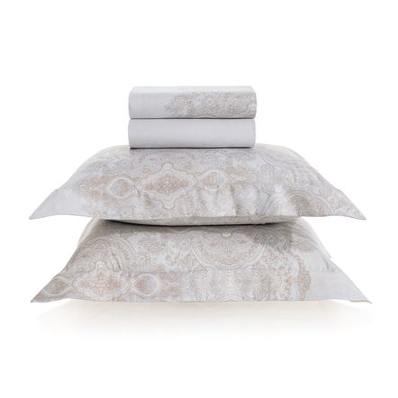 Jogo de Cama Queen 270 fios 100% Algodão Lemos Branco
