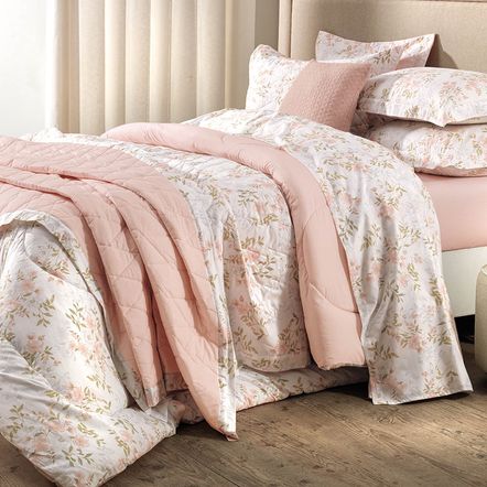 Jogo de Colcha Casal 200 Fios 100% algodão Paloma
