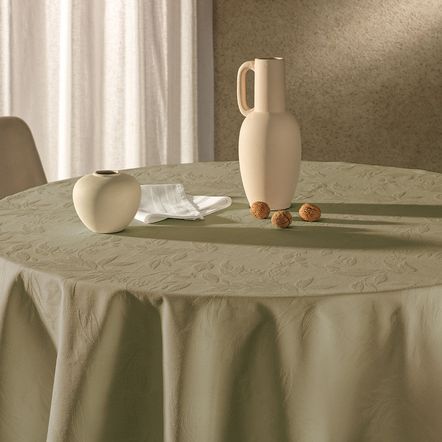Toalha de Mesa Retangular 8 Lugares Katherine Verde Oliva
