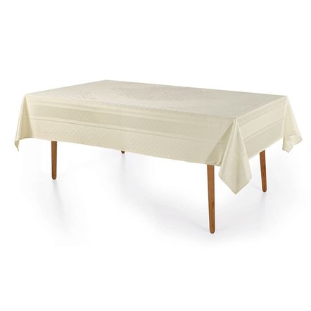 Toalha de Mesa Retangular 12 Lugares Lesier Pérola