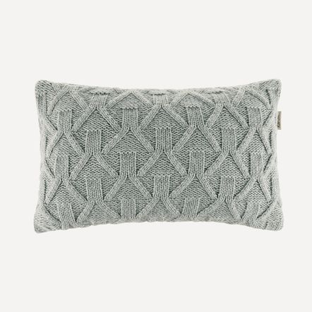 Almofada Decorativa de Tricô 30cmx50cm Roman Névoa