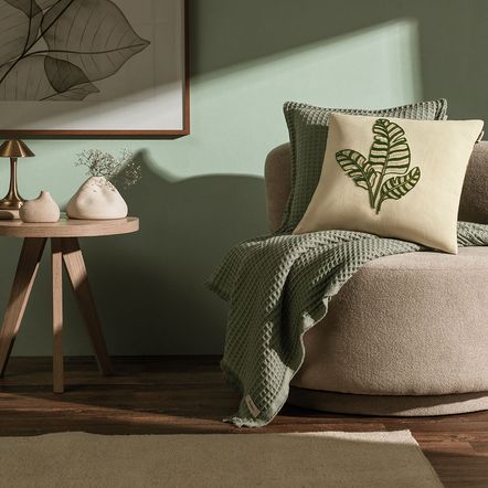 Almofada Decorativa Quadrada 45 x 45 Musa Natural/Mate