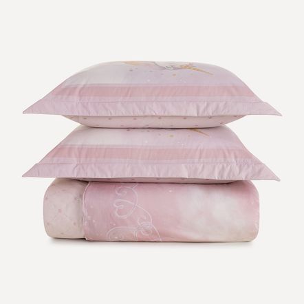 Colcha Infantil Casal com 2 Porta-travesseiros 200 Fios Princesinha