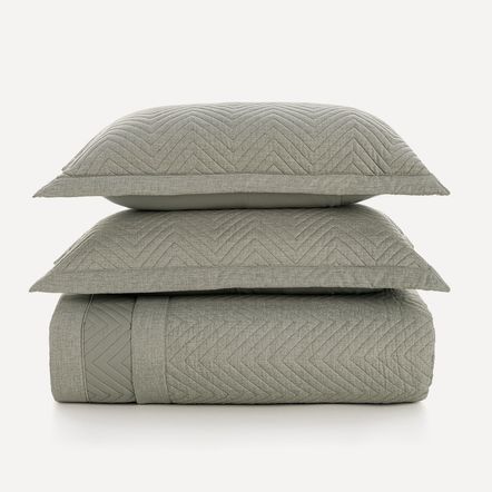 Colcha King de Microfibra com 2 Porta-travesseiros Arturo Concreto