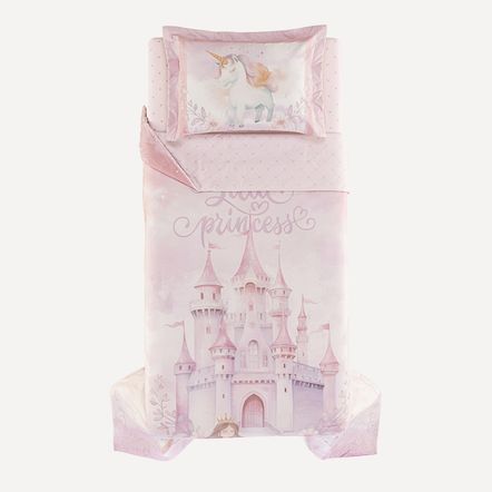 Colcha Infantil Casal com 2 Porta-travesseiros 200 Fios Princesinha