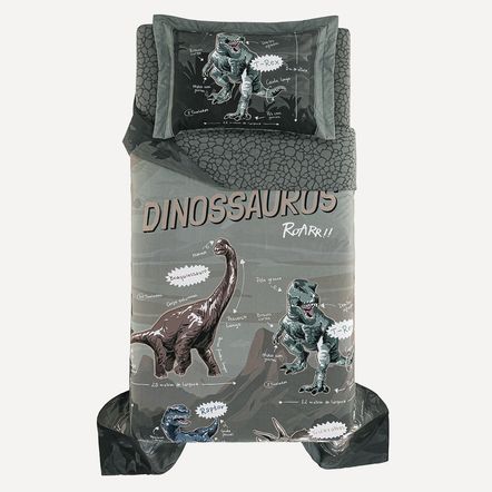 Colcha Infantil Casal com 2 Porta-travesseiros 200 Fios T-Rex