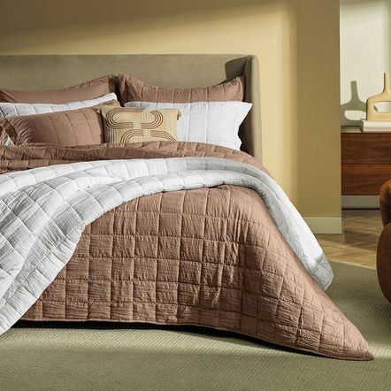 Colcha Super King de Microfibra com 2 Porta-travesseiros Valena Taupe