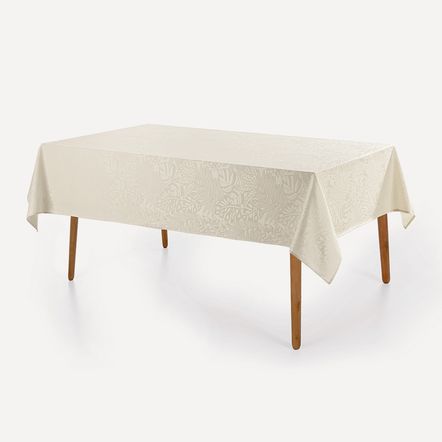 Toalha de Mesa Retangular 6 Lugares Essencia Cru