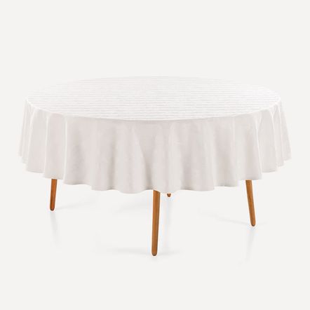 Toalha de Mesa Redonda 6 Lugares Campestre Branco