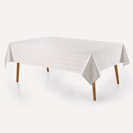 Toalha de Mesa Retangular 8 Lugares Campestre Branco