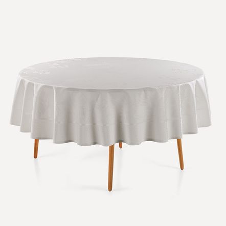 Toalha de Mesa Redonda 6 Lugares Amaris Branco