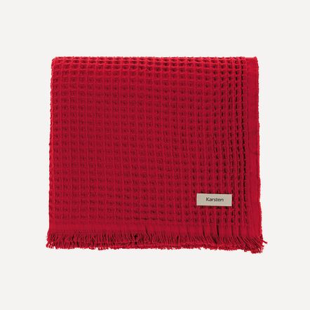 Manta Decorativa 100% Algodão Denver Vermelho