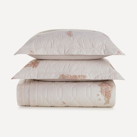 Colcha Infantil Casal com Porta-travesseiros 200 Fios Jardim