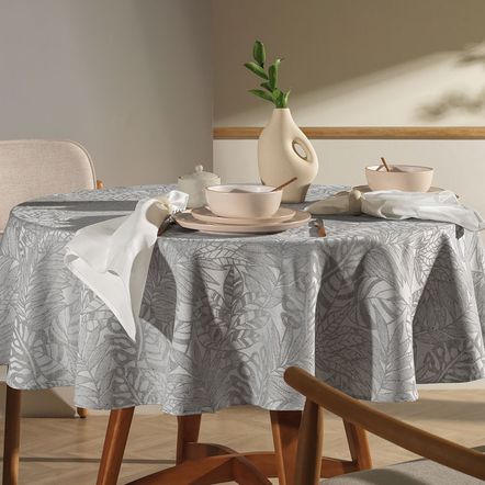 Toalha de Mesa Quadrada 8 Lugares Essencia Cinza Mescla