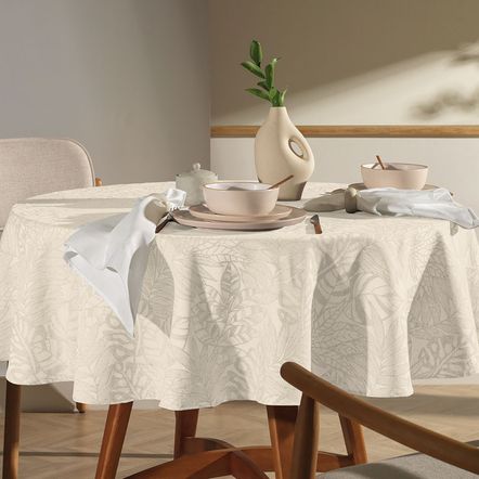 Toalha de Mesa Quadrada 8 Lugares Essencia Cru