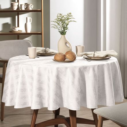 Toalha de Mesa Quadrada 8 Lugares Campestre Branco