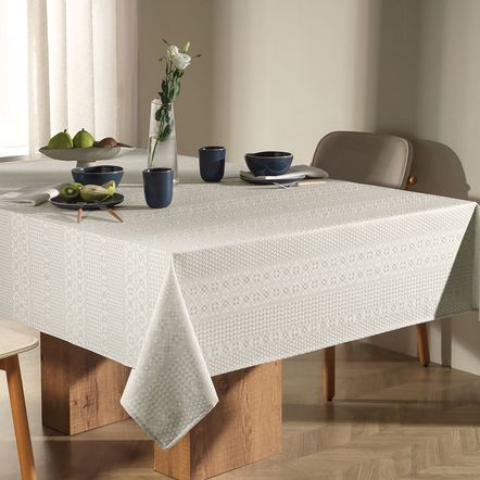 Toalha de Mesa Quadrada 8 Lugares Artemis Cinza