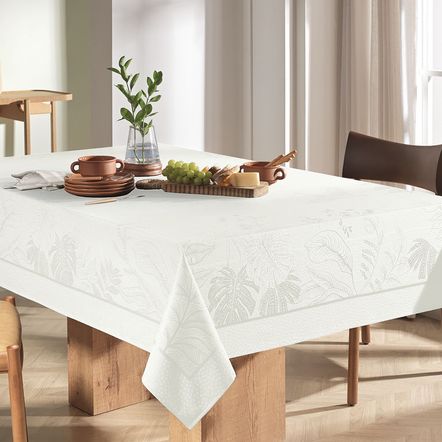 Toalha de Mesa Retangular 12 Lugares Amaris Branco