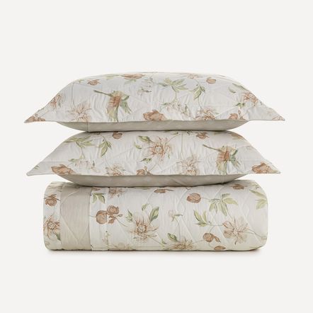 Colcha Queen com 2 Porta-travesseiros 100% Algodão Eloise