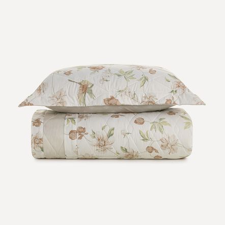 Colcha Solteiro com Porta-travesseiro 100% Algodão Eloise