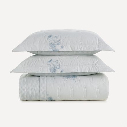 Colcha Queen com 2 Porta-travesseiros 100% Algodão Mavie