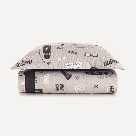 Colcha Infantil Solteiro com Porta-travesseiro 200 Fios Skate