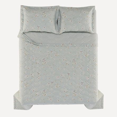 Colcha Queen com 2 Porta-travesseiros 100% Algodão Adeline