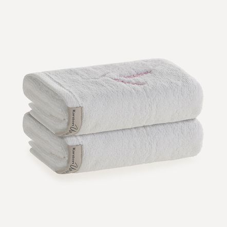 Jogo de Lavabo 2 Peças 100% Algodão Arabella Branco