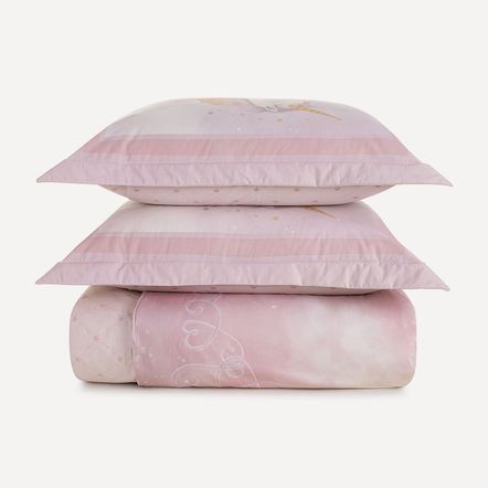 Colcha Infantil Casal com 2 Porta-travesseiros 200 Fios Princesinha