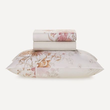 Jogo de Cama Solteiro 150 Fios 100% Algodão Violeta