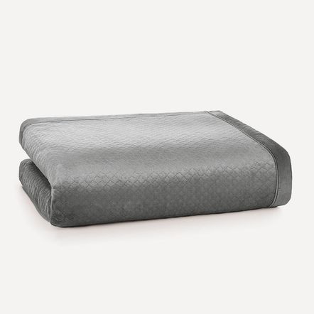 Cobertor Queen de Sherpa e Flanel Fleece Eliot Metal