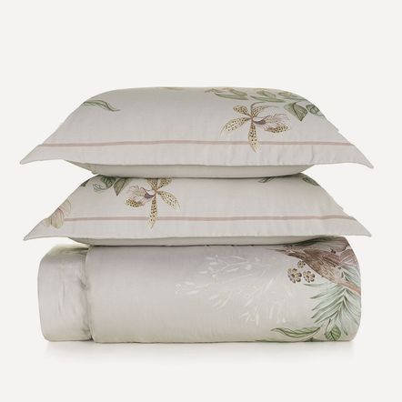 Colcha Queen com 2 Porta-travesseiros 300 Fios 100% algodão Isla