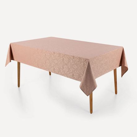 Toalha de Mesa Retangular 8 Lugares Jacquard Blanka Rosé