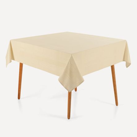 Toalha de Mesa Quadrada 8 Lugares Jacquard Fragnani Bege