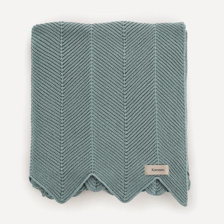 Manta Decorativa de Tricot Marlin Azul Pérola