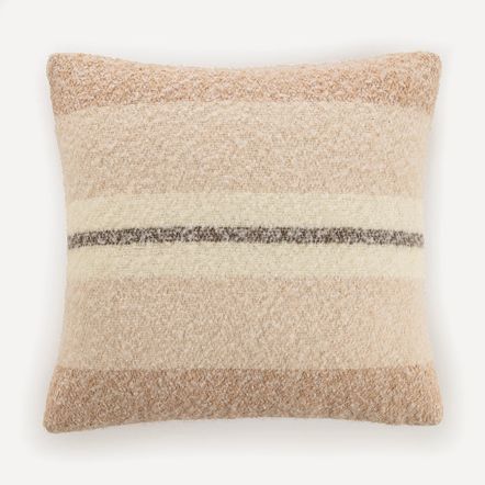 Almofada Decorativa Quadrada de Lã Escovada Lira Café Creme